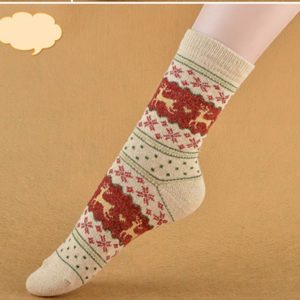 Women'S Thickened Warm Retro Christmas Print Socks