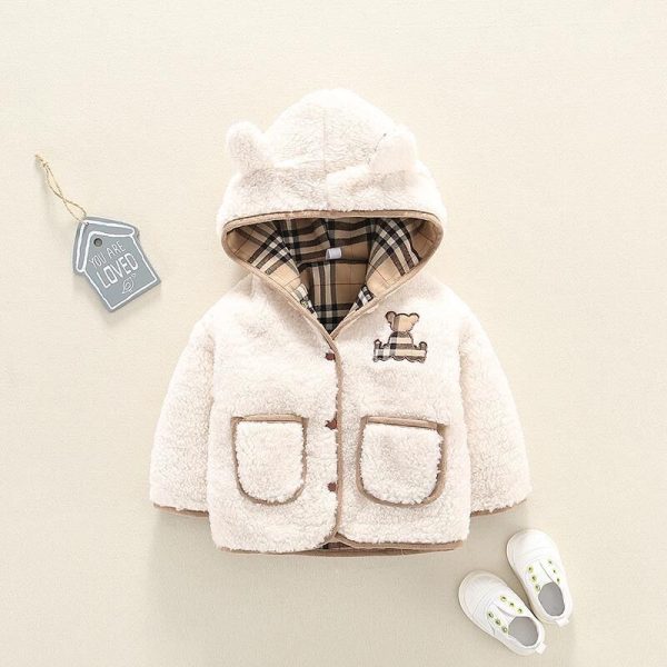 Lamb Cashmere Thickened Coat Girl'S Cotton-Padded Jacket