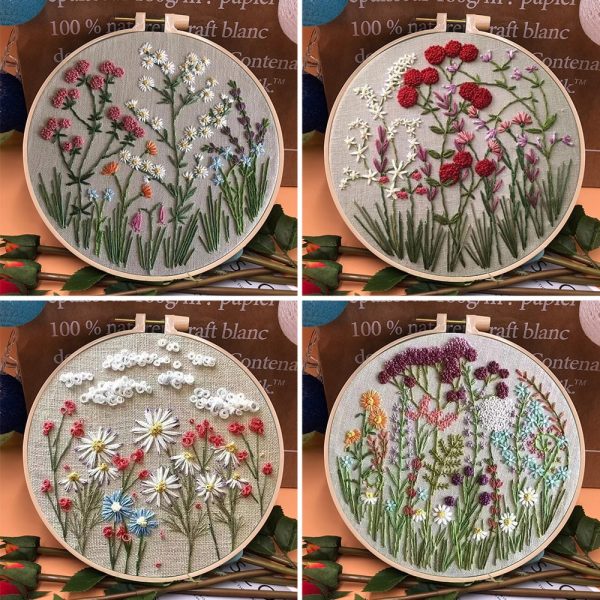 Embroidery Hoop Flower Kit For Beginner