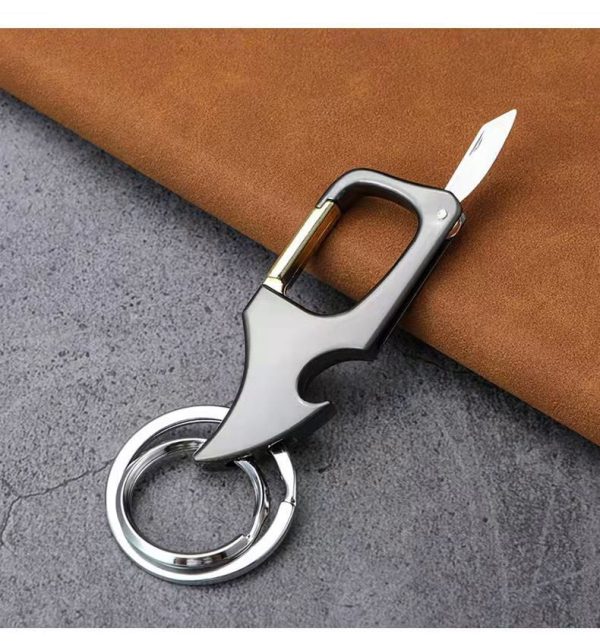 Multifunctional Pendant Bottle Opener Metal Double Ring Key Chain