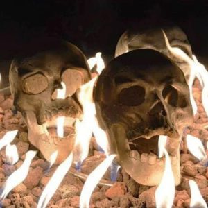 Terrifying Human Skull Fire Pit