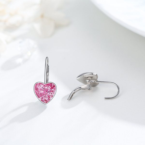 Heart Dangle Hoop Earrings