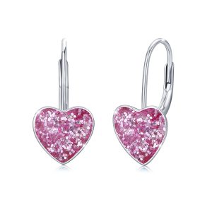 Heart Dangle Hoop Earrings