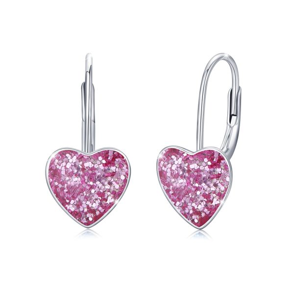 Heart Dangle Hoop Earrings