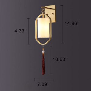 Lightsphere - Modern 1-Light Fabric Wall Lamp In Chinese Style