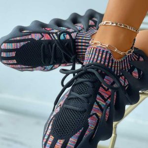 LaceUp Knit Breathable Sneakers