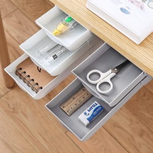 Stackable Hidden Office Drawer Organizer Under Desk