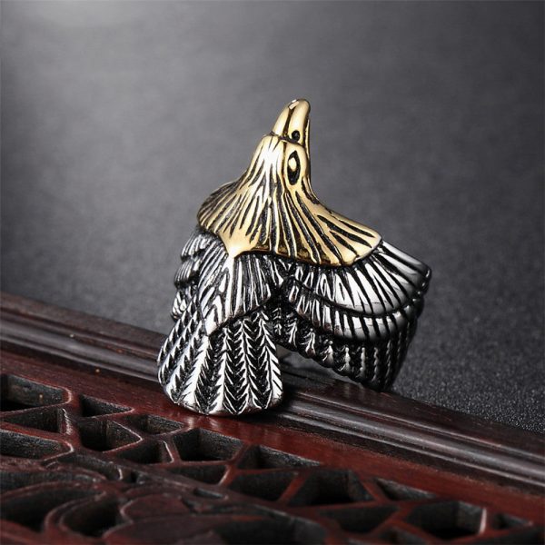 Retro Personality Eagle Titanium Steel Ring