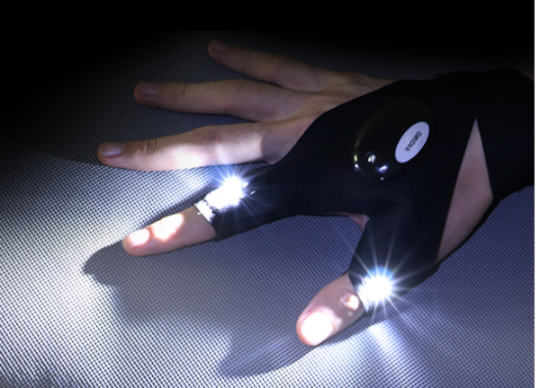 Led Outdoor Flashlight Half Finger Gloves