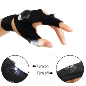 Led Outdoor Flashlight Half Finger Gloves