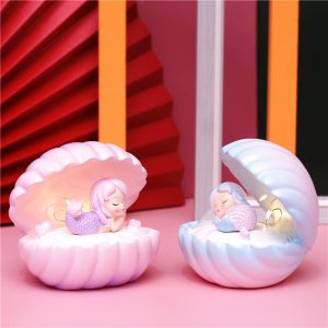 Pearlescent Mermaid Star Lamp Ins Girl Dream Shell Lamp Fairy Decoration Night Light Resin Crafts