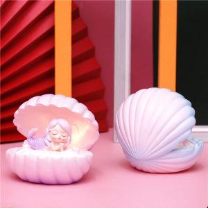 Pearlescent Mermaid Star Lamp Ins Girl Dream Shell Lamp Fairy Decoration Night Light Resin Crafts