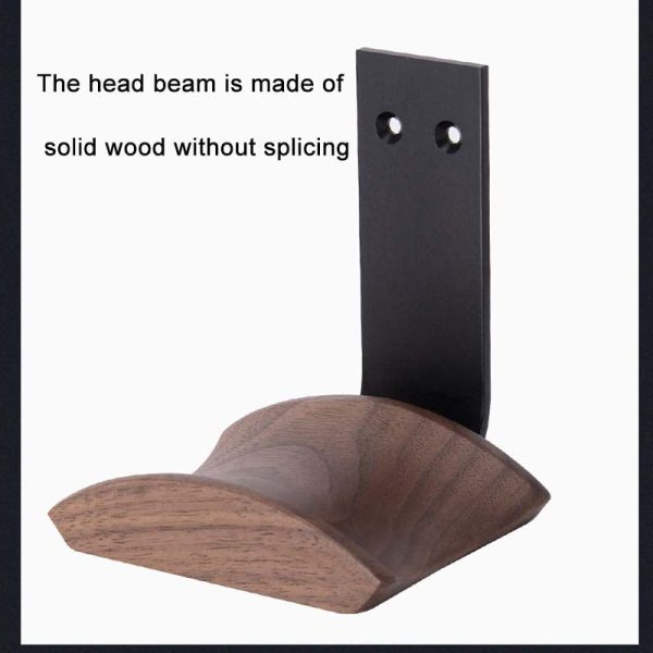 Metal And Wood Under Desk Headphone Rack