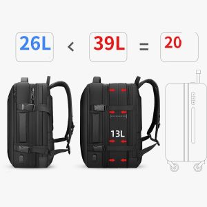 Large Capacity Business Trip 17 Inch Laptop Backpack With Emergency Raincoat