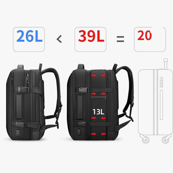 Large Capacity Business Trip 17 Inch Laptop Backpack With Emergency Raincoat