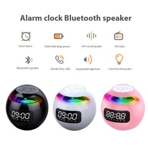 Portable Wireless Alarm Clock Bluetooth Speaker