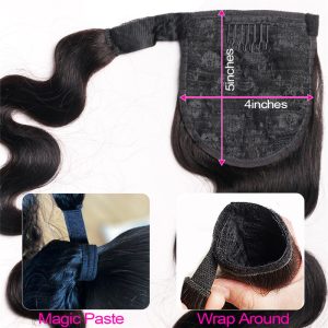 Human Hair Ponytail Bandage Bundled