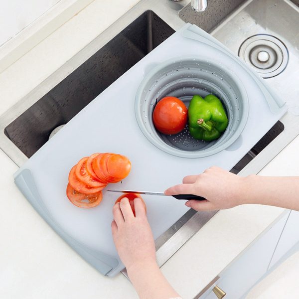 Innovative Multi-Functional 3 In 1 Chopping Board Detachable Folding Drain Basket Sink Cutting Board