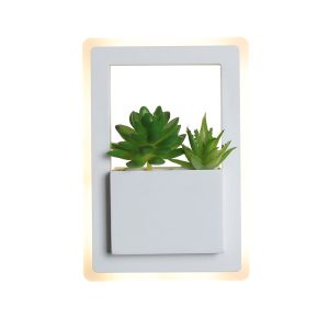 Modern Led Bedside Wall Lamp With Plant