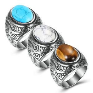 Men'S Fashion Turquoise Ring