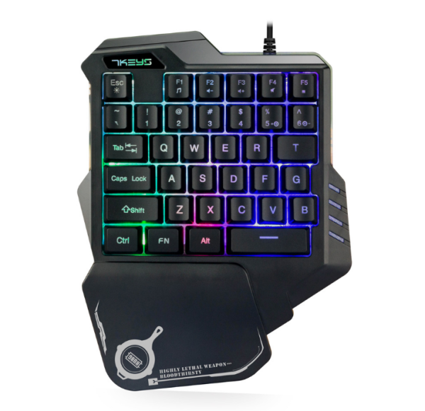 Portable One-Handed Mechanical Gaming Keyboard Rgb Backlit