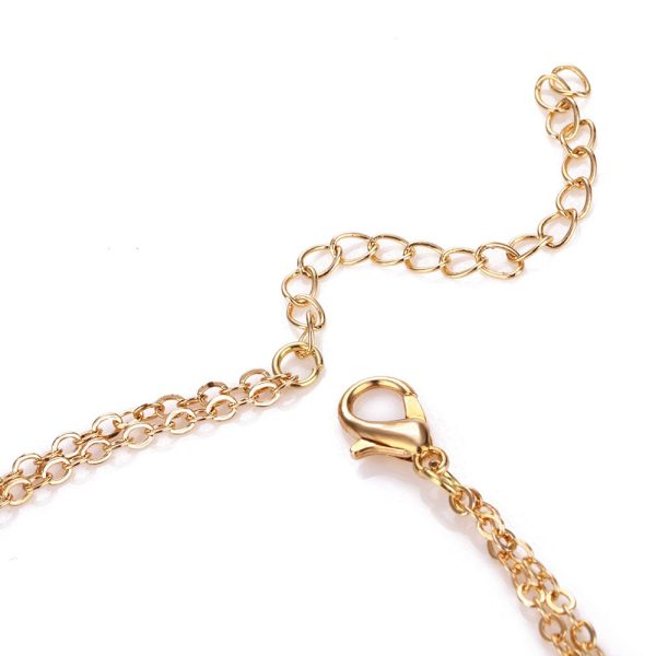 Gold Color Double Layer Round Pendant Necklace