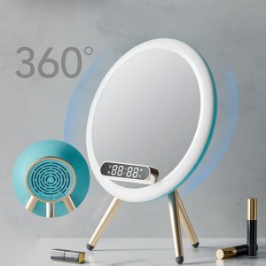 Multi-Function Led Mirror Alarm Clock Wireless Charger Bluetooth Speaker