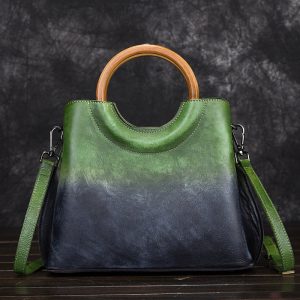 Retro Craft Hand-Painted Suede Leather Handbags