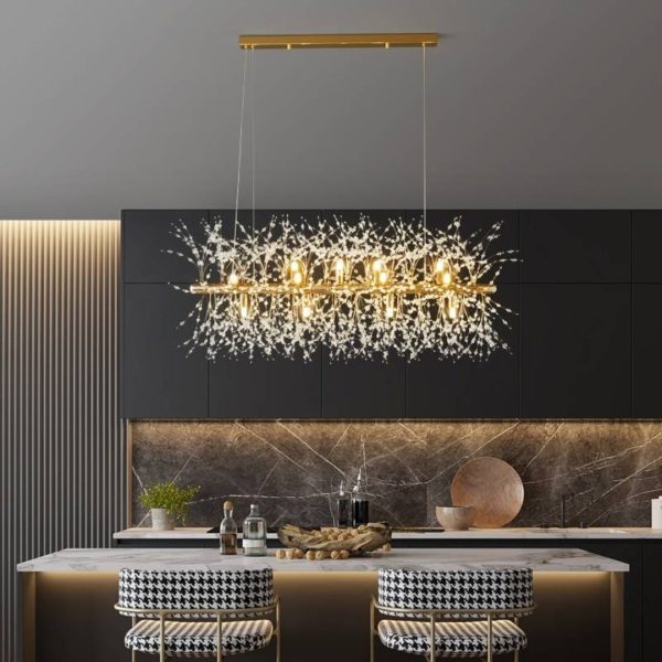 Lili Design Led Pendant Lights White Gold Metal Living Room Dining Room