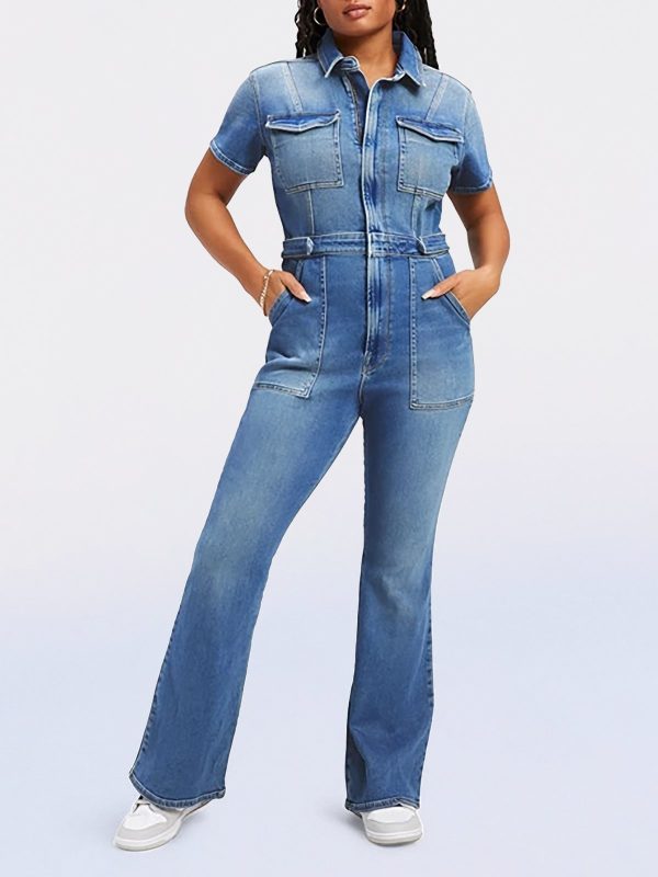 Skinny Bootcut Denim Jumpsuit