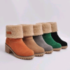 Mid-Tube Thick Heel Suede Snow Boots