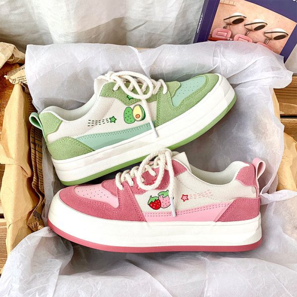 Schoolgirls Canvas Shoes Thick Bottom White Retro Sneakers