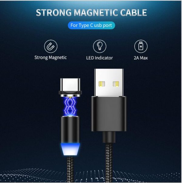 Magnetic Led Charging Cable 1M