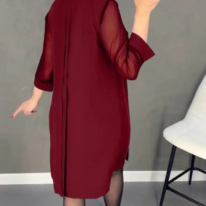 Straight Medium Sleeve Dress