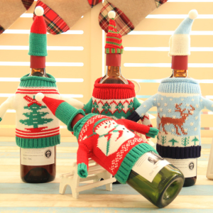 Knitted Christmas Bottle Set