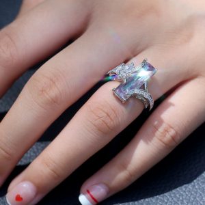 Seven Color Topaz Diamond Ring