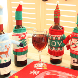 Knitted Christmas Bottle Set