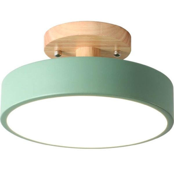 Nordic Log Round Led Semi-Recessed Ceiling Lamp