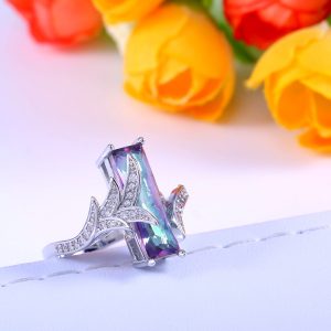 Seven Color Topaz Diamond Ring