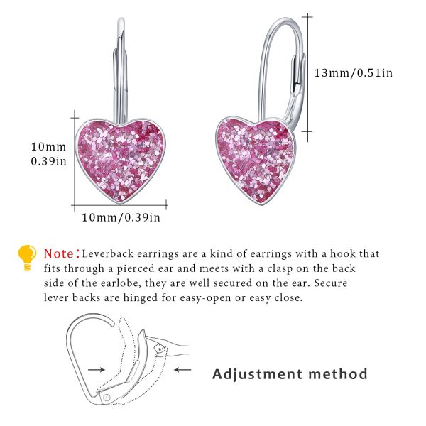 Heart Dangle Hoop Earrings