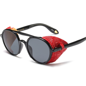 Punk Fashion Leather Decoration Tide Cool Sunglasses