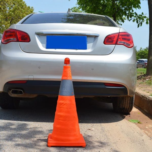 Foldable Traffic Reflective Safety Cone With Led Lights