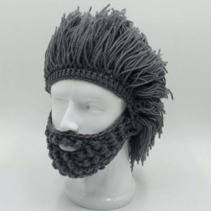 Party Spoof Knit Wool Hats Beard And Wig Hats