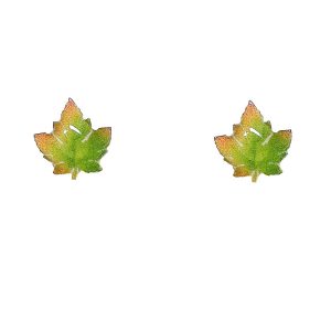 Green Maple Leaf Earrings