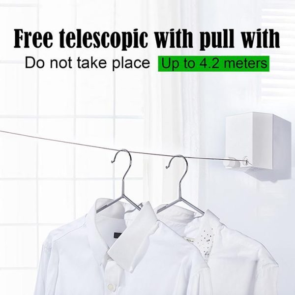 Invisible Wall Hanger Retractable Indoor Clothes Hanger Drying Rack Retractable Clothesline Clothes Dryer