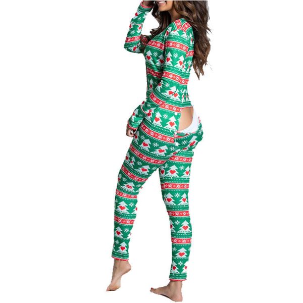 Christmas Button Flap Sexy Jumpsuit For Women