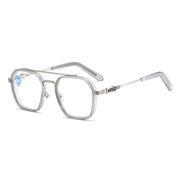 Retro Anti-Blue Radiation Double-Beam Flat Mirror Glasses