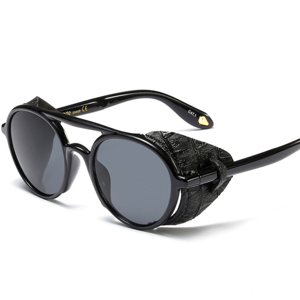 Punk Fashion Leather Decoration Tide Cool Sunglasses