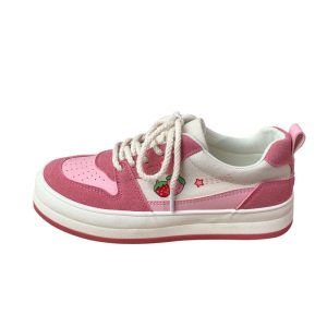 Schoolgirls Canvas Shoes Thick Bottom White Retro Sneakers