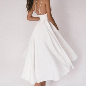 Elegant Strappy VNeck Dress